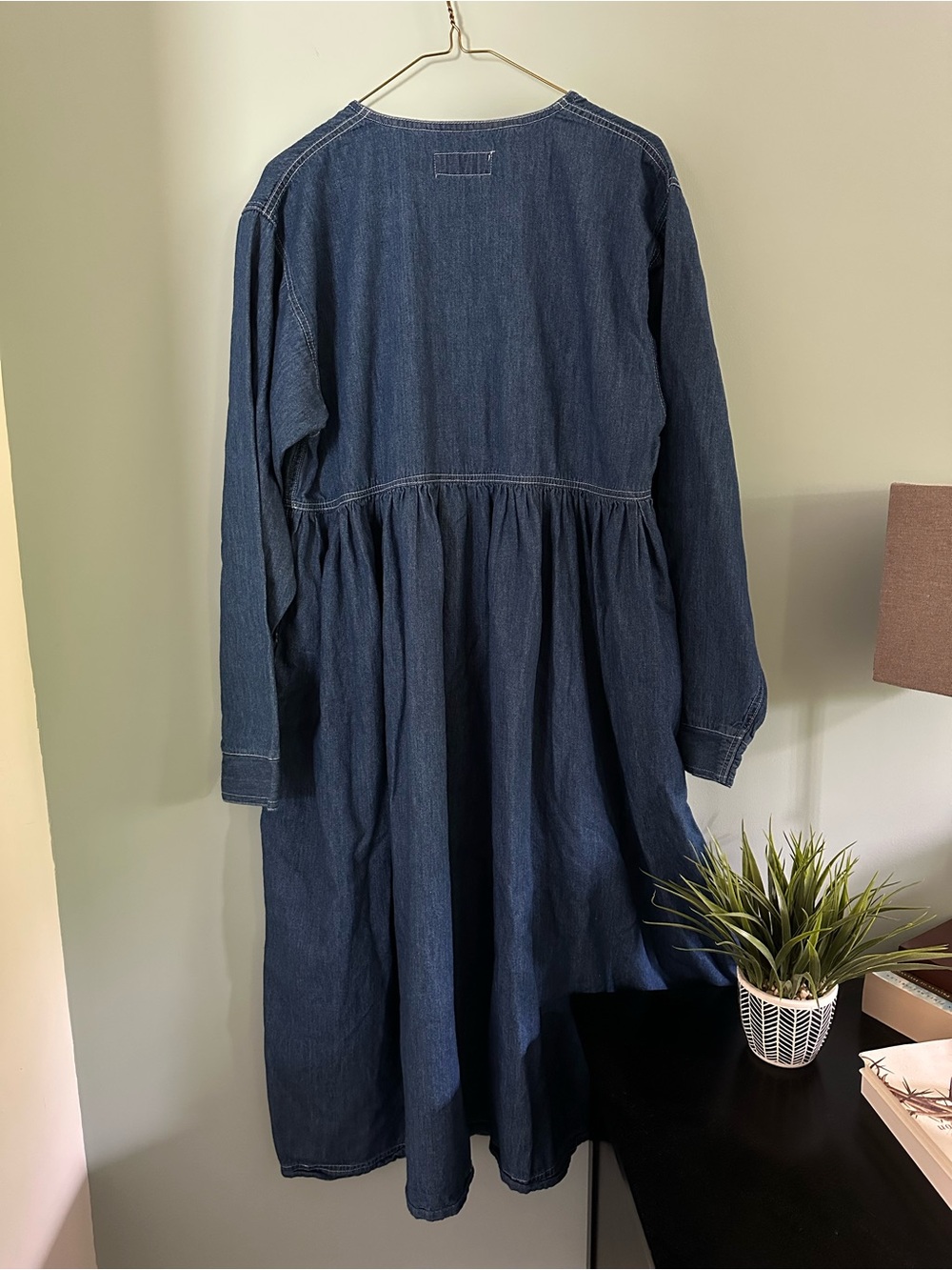 Vintage Denim Button-Front Maxi Dress - Picture 4 of 6